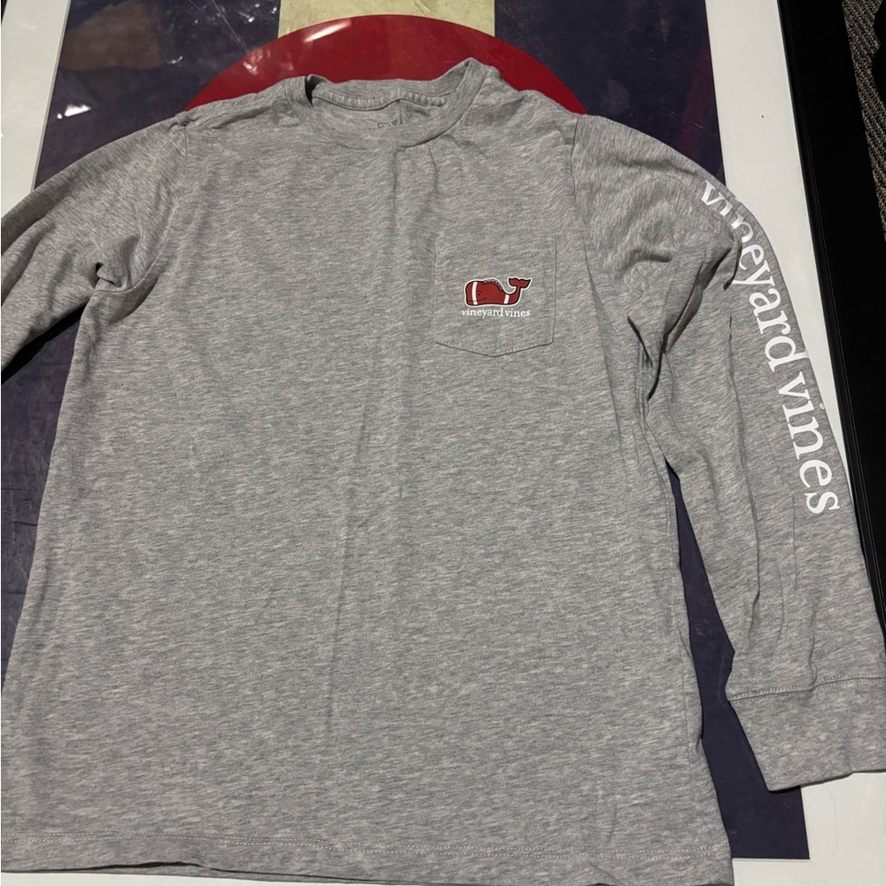 Vineyard Vines Heather Gray Logo Crewneck Tee